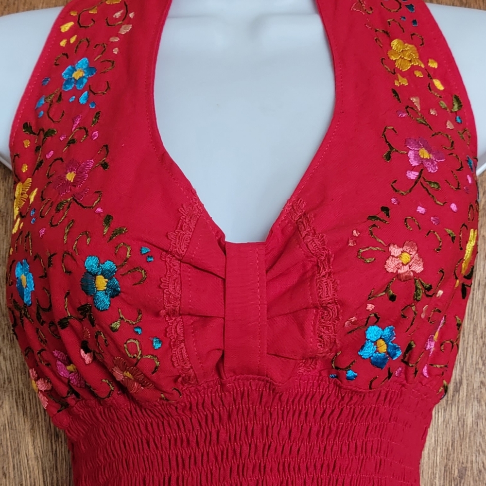 Swing rockabilly Mexican embroidered dress